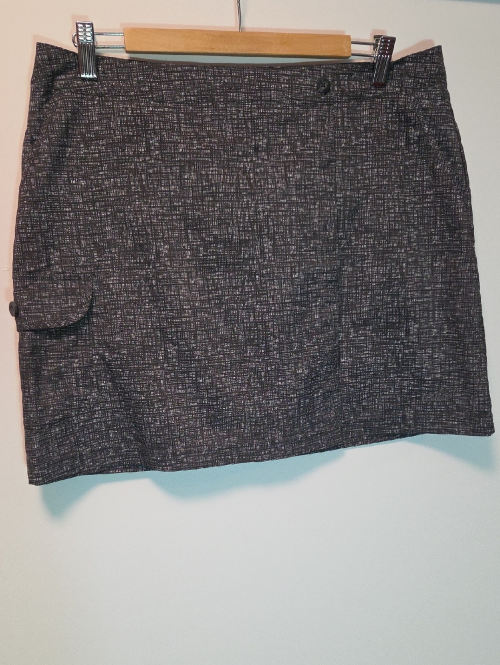 Avia Gray Skort Pull On Stretch Golf Casual Zip Pocket L